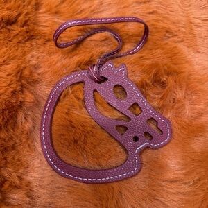 Burgundy Horse Head Shaped Bag Charm